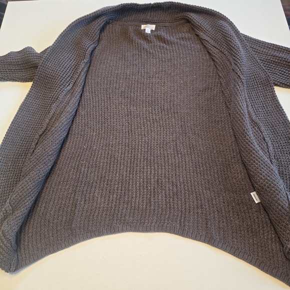 Market & Spruce Chocolate Brown Wide Knit Open Front Cardigan Sweater Womens Med - Picture 5 of 11